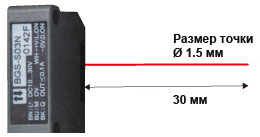 BGS-S03, диаметр пятна 1,5 мм на расстоянии 30 мм