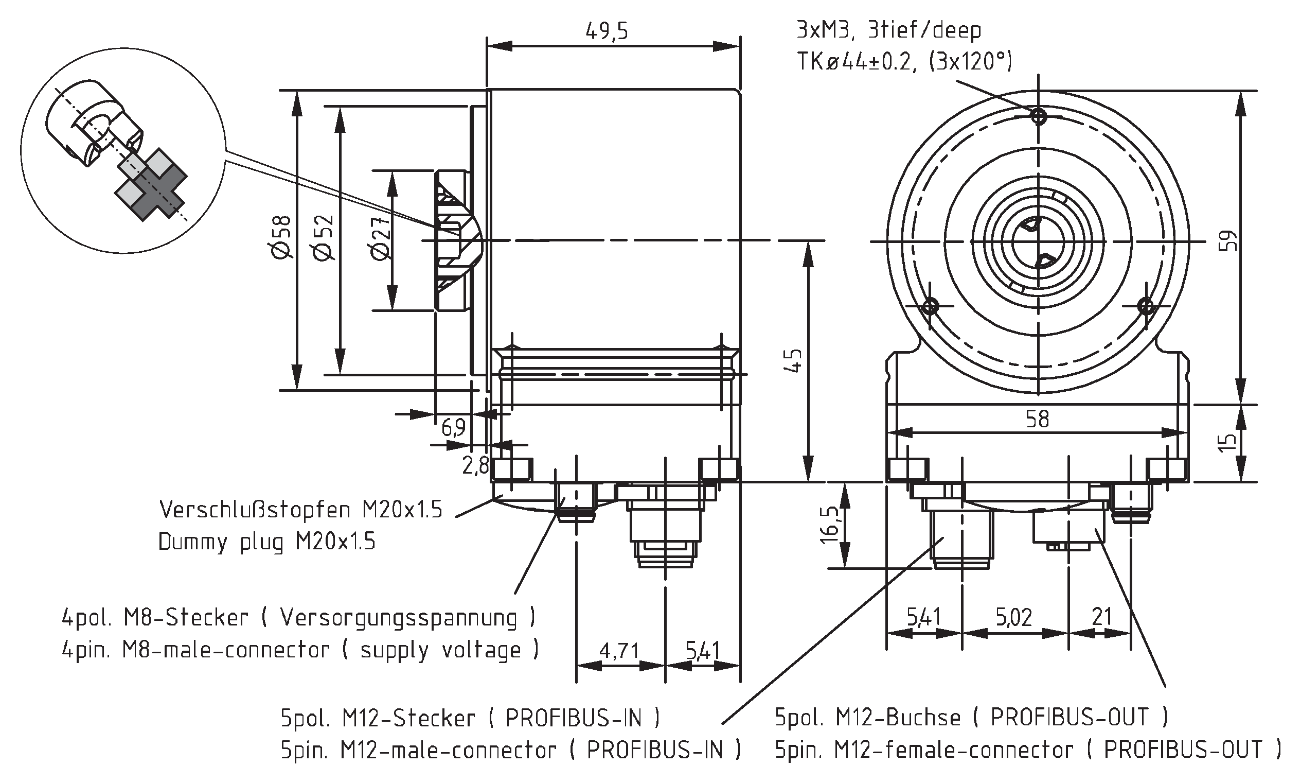 Absolute-Encoder CEK58 - PB