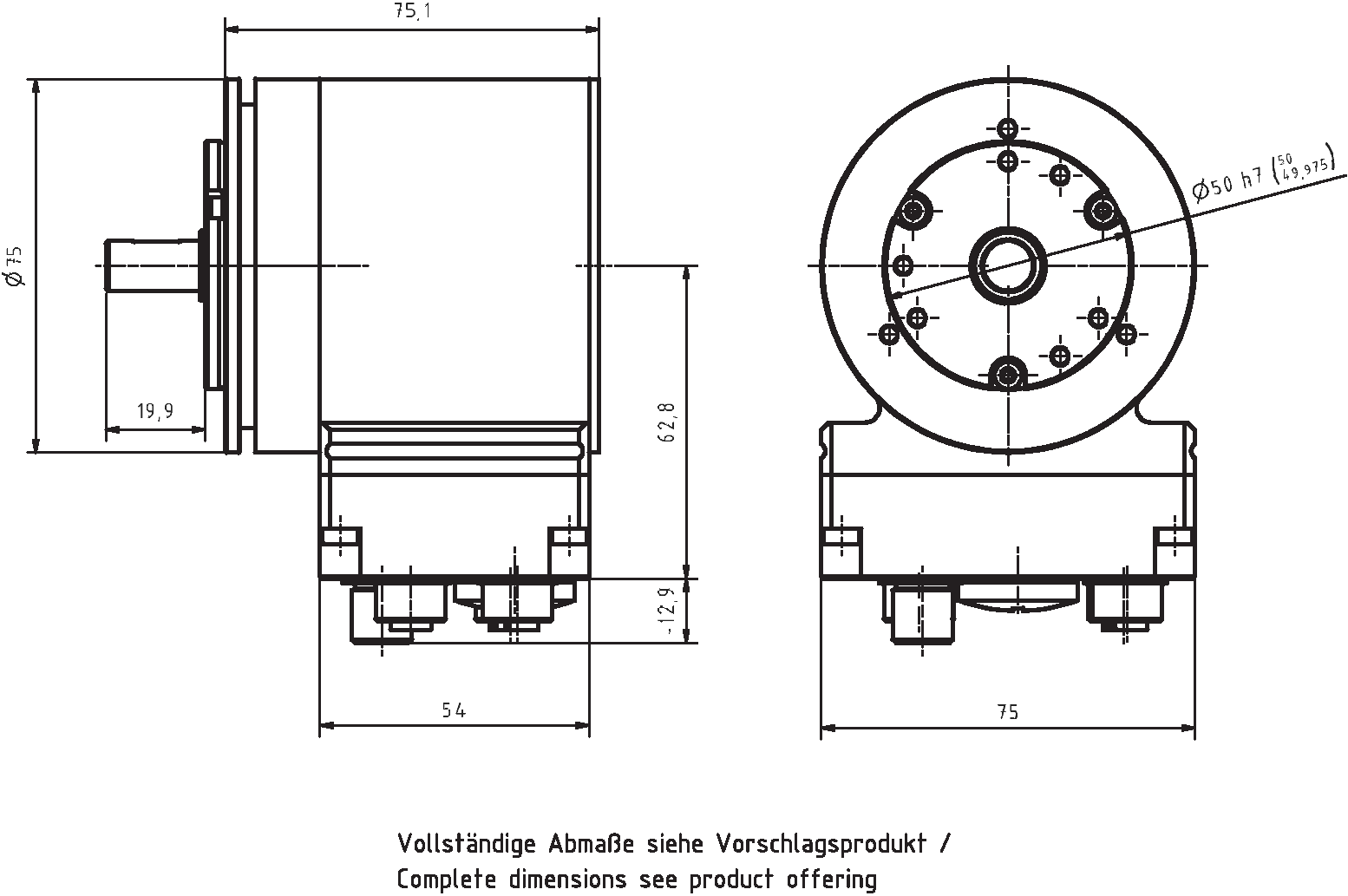 Absolute-Encoder CDV75M EPN+FS SealPack