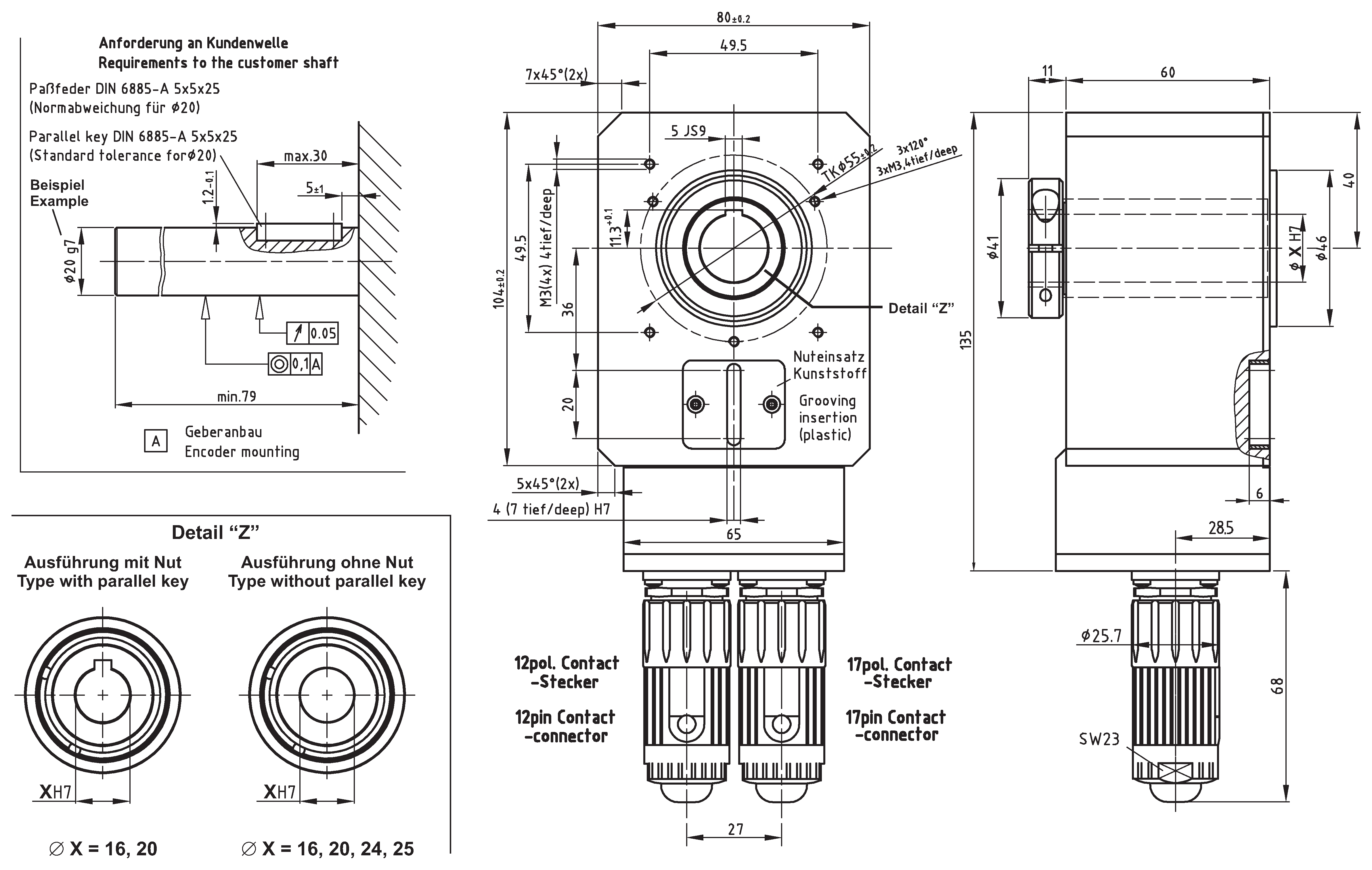 Absolute-Encoder QDH81M - SSI / INK