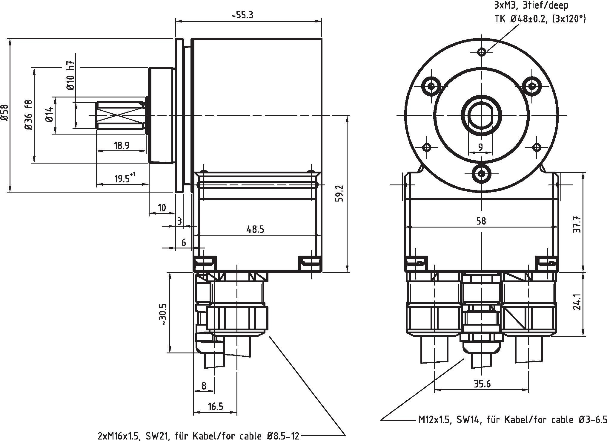 Absolute-Encoder CEV58 - PB, Cable