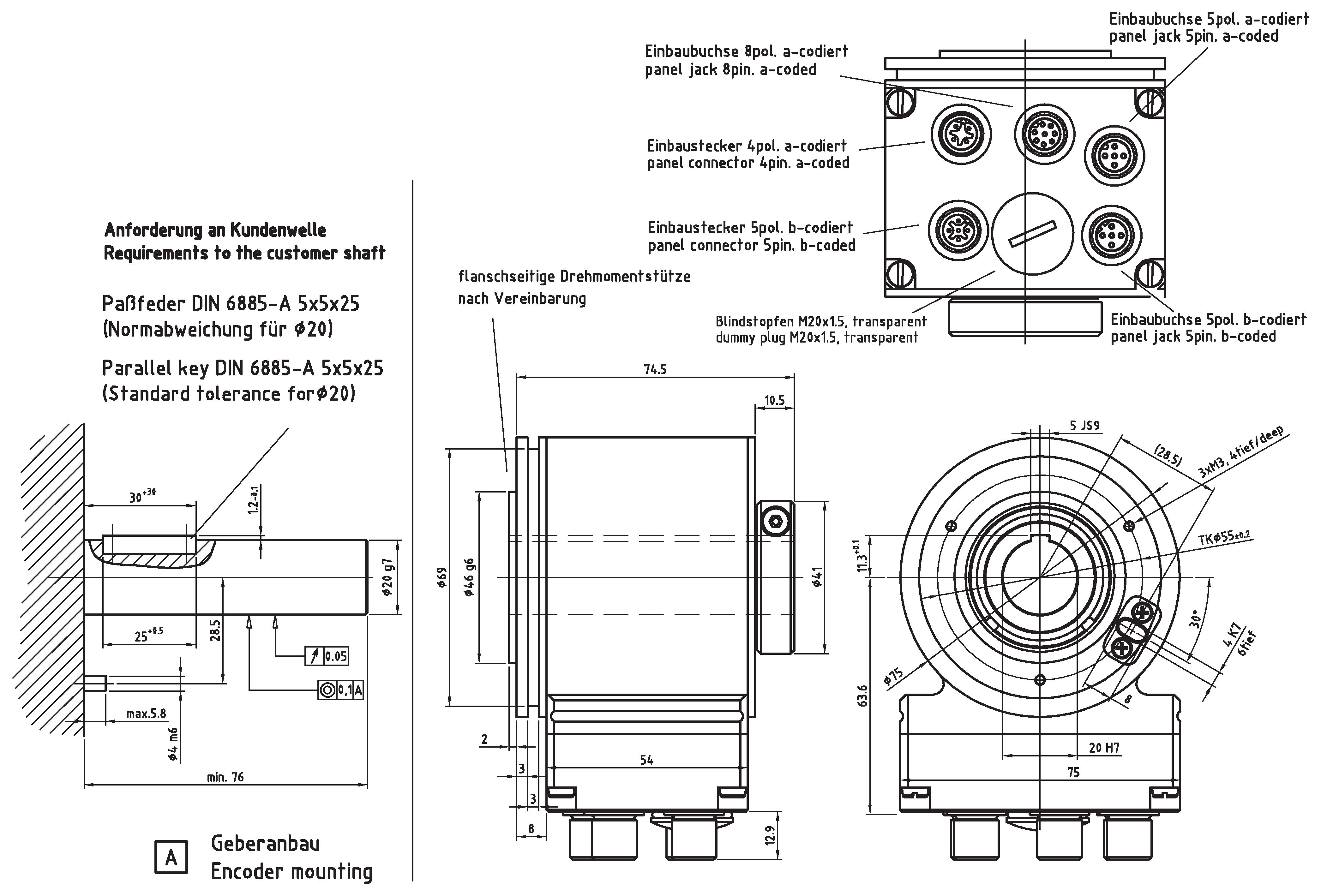 Absolute-Encoder CDH75M - PB + FS