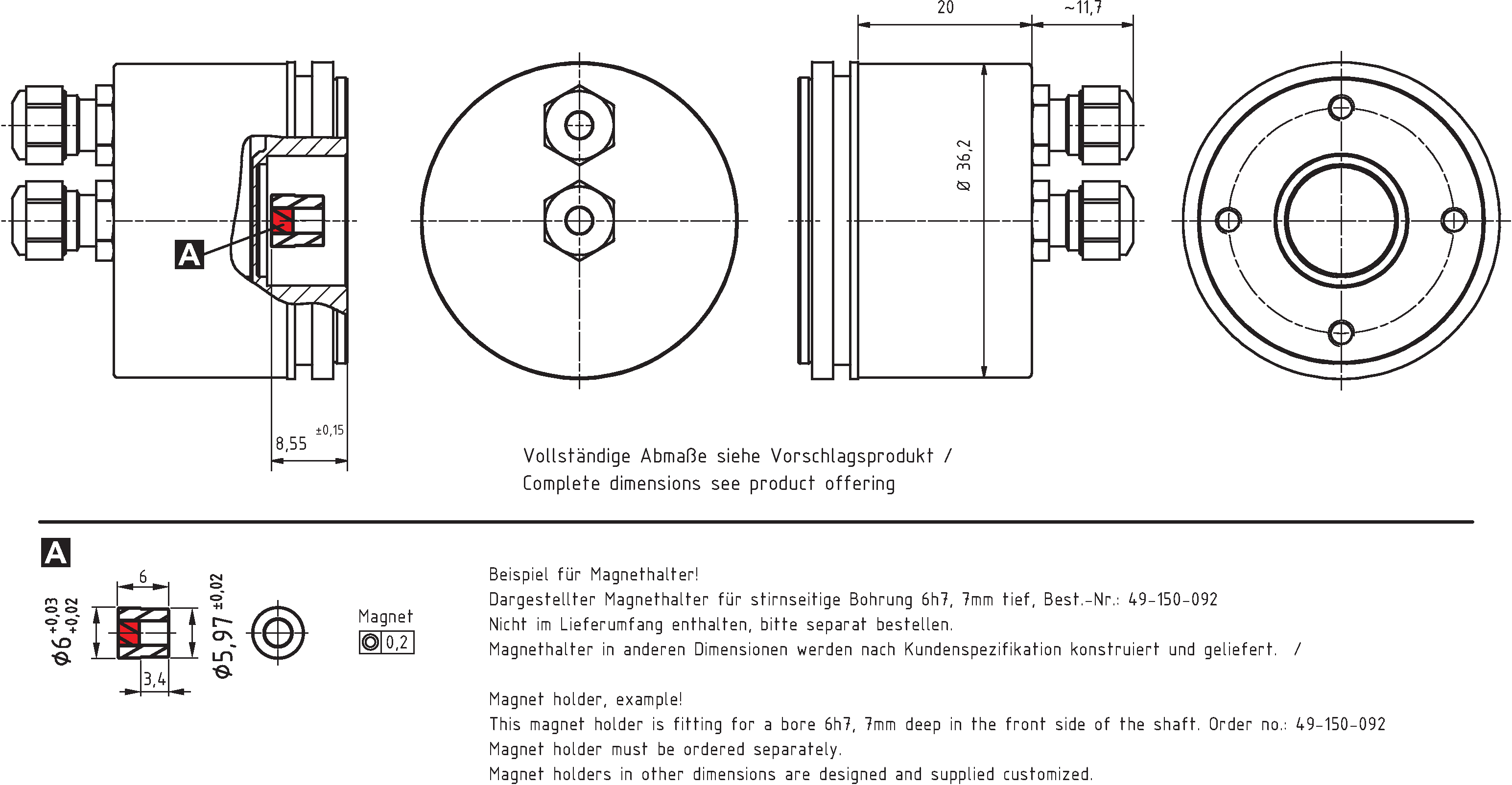 Absolute-Encoder CDF36S - SSI