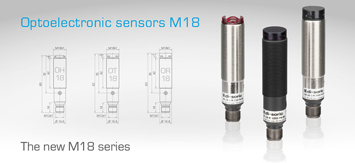 Фотоэлектрические датчики di–soric M18 